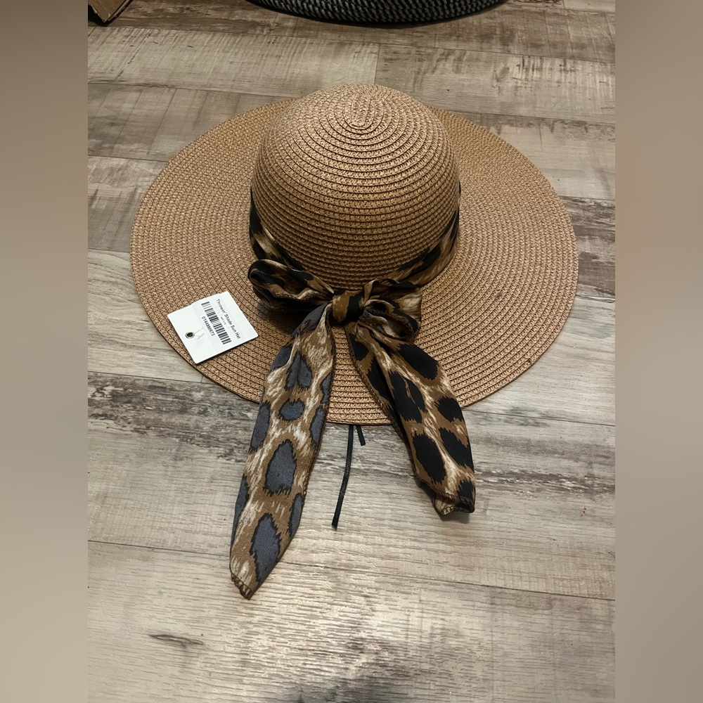 Leopard Bow Sun Hat